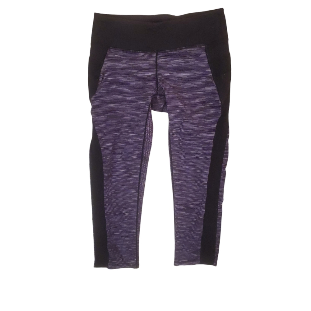 Athleta Women's Purple Black Crop Workout Leggings Size Small